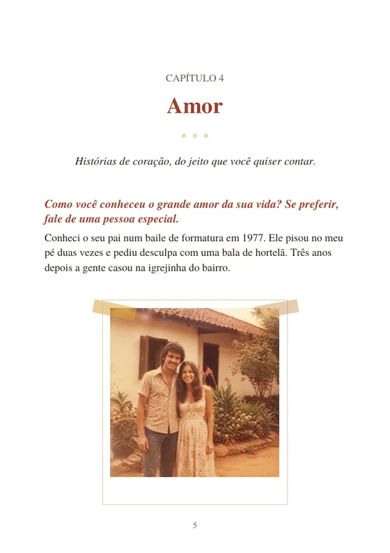 Página do capítulo Amor com foto antiga